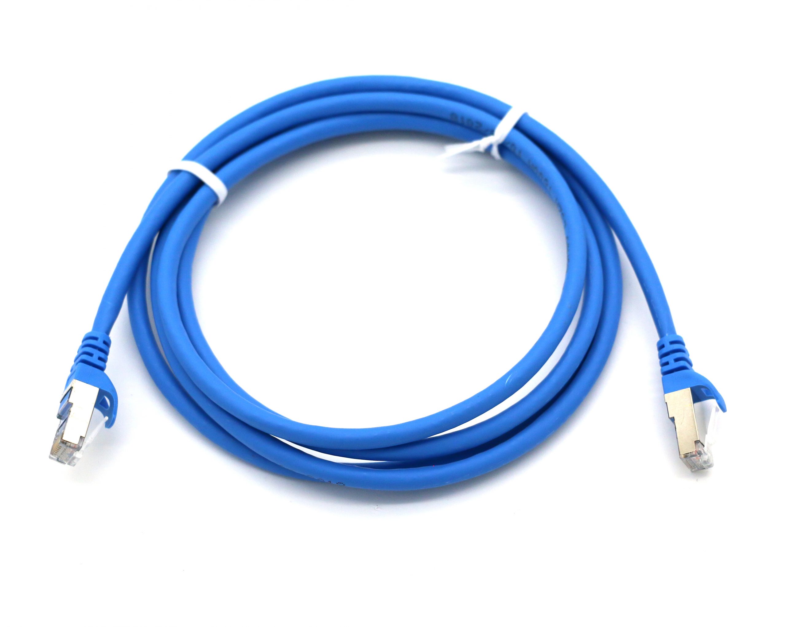 eLan Category 6A S/FTP patch cord blue RJ45, 1,5m